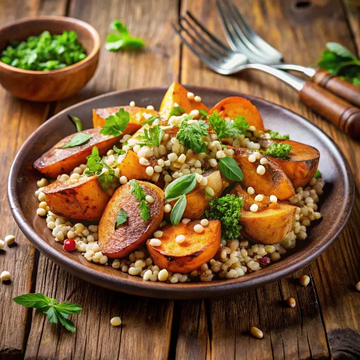 साबुत अनाज के साथ मसालेदार शकरकंद